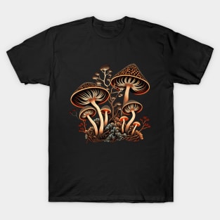 Cottagecore Psychedelic Magic Mushrooms T-Shirt